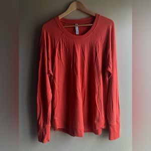 Athleta Men’s Long Sleeve Pullover Orange Sweater Size L